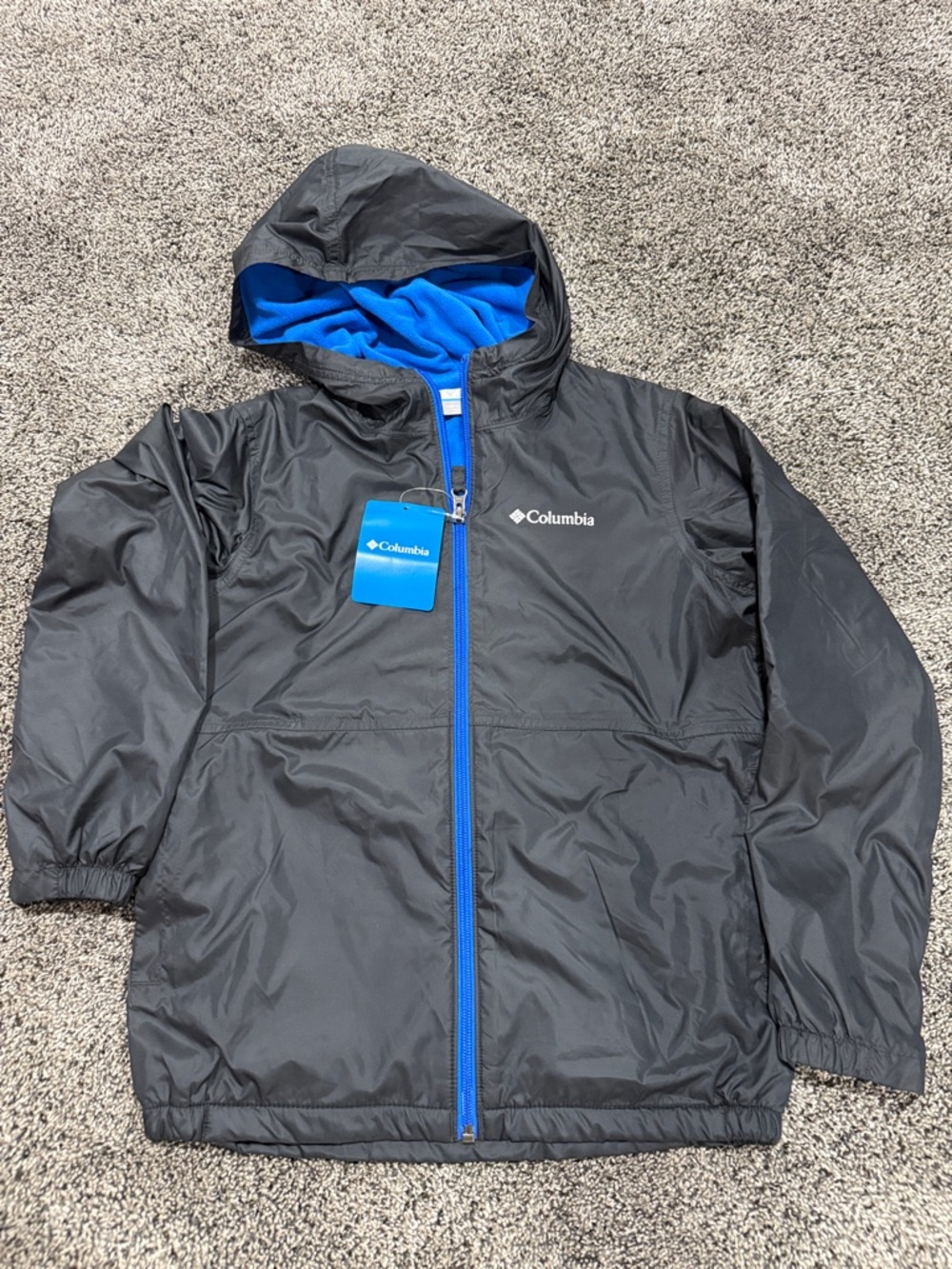 Columbia center ridge lined windbreaker jacket. Size youth medium. NWT